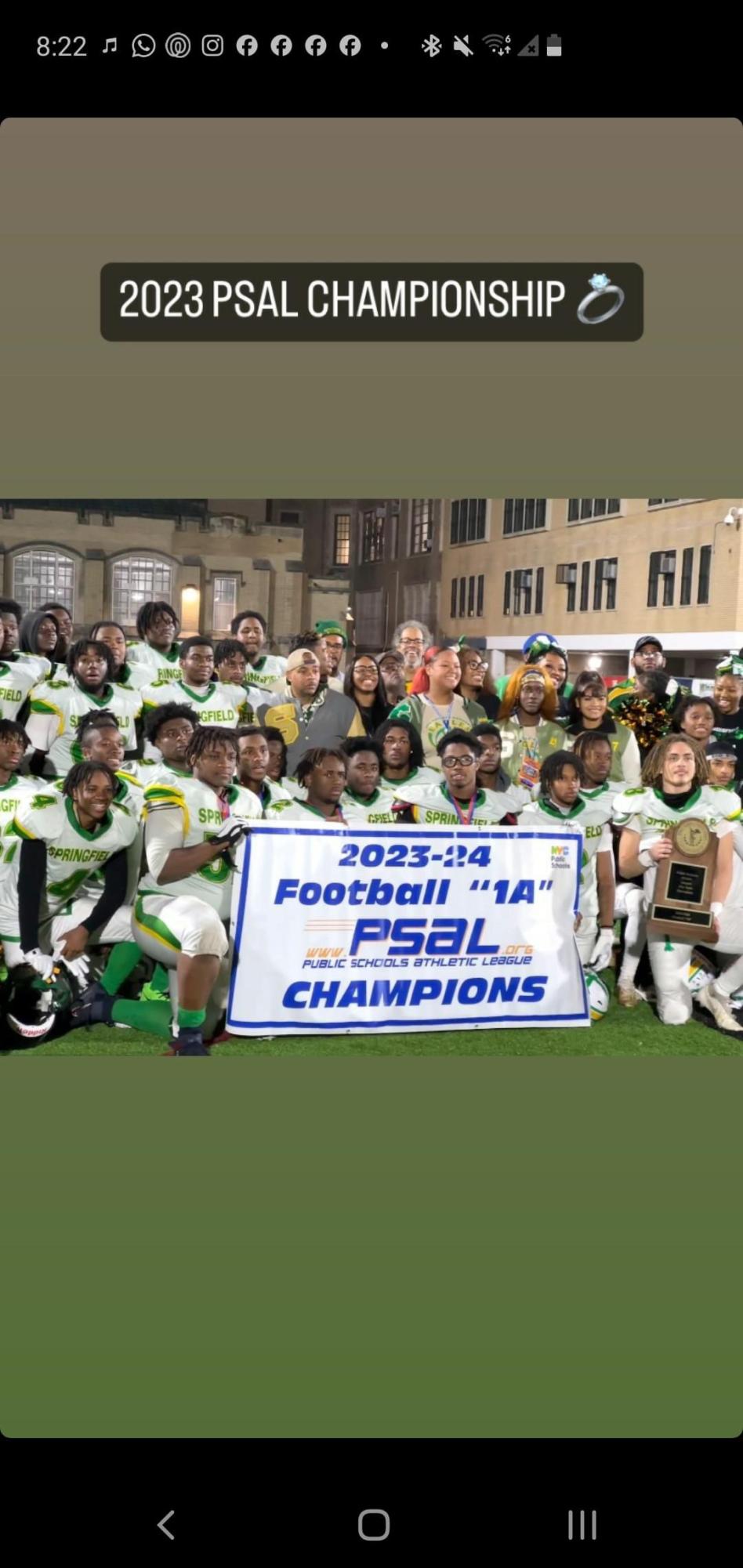 SPRINGFIELD GARDENS FOOTBALL WIN